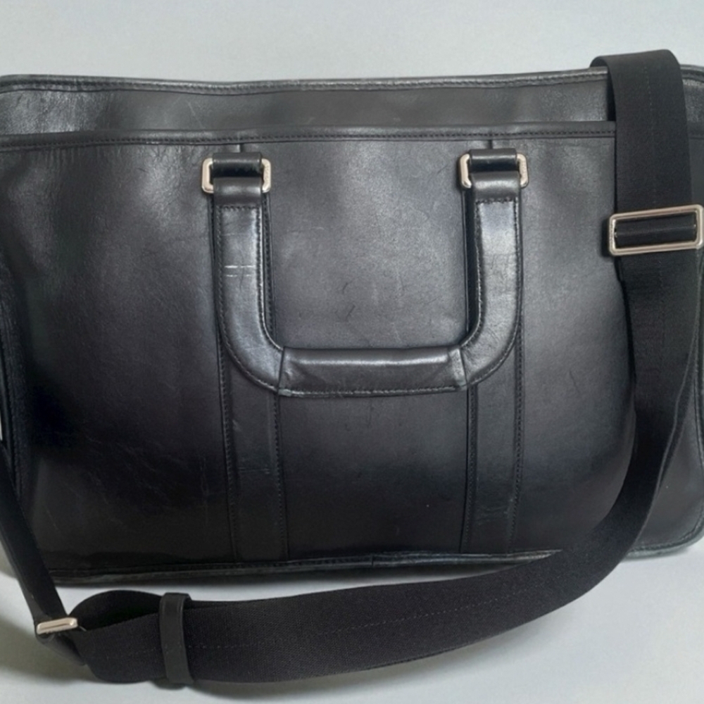 Coach Black Leather Laptop Bag